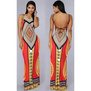 Tribal Maxi Dress - Small